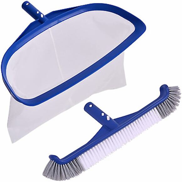 POOLAZA Pool Brush with Pool Skimmer Net Kit, 17.5" - Picture 1 of 5